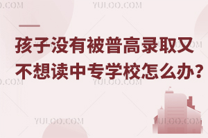 孩子没有被普高录取，又不想读中专学校怎么办？